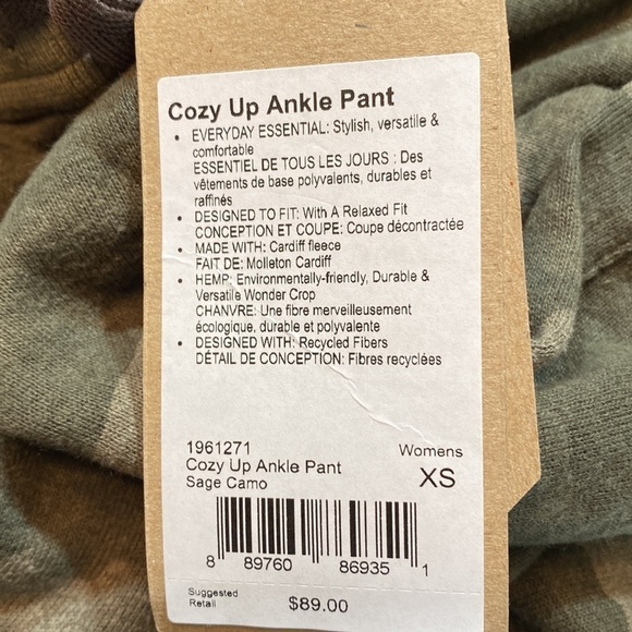 NWT Prana Cozy Up Ankle Pant in Sage Camo sz XS - Picture 9 of 11